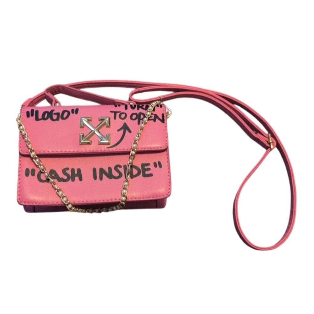 Hot Pink Crossbody Purse Cash Inside New Never Used - Picture 2 of 5